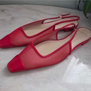 Alexandre Birman Olivia Mesh Slingback Flats Red